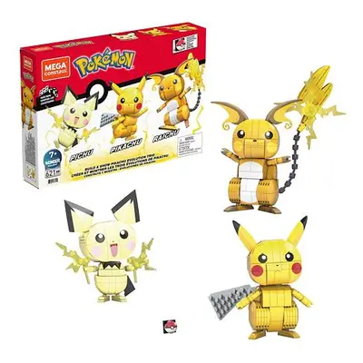 Mattel Pokémon Mega Construx Postav a vystav si Pikachu a jeho vývojové trio