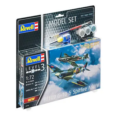 ModelSet letadla 63710 - Bf109G-10 & Spitfire Mk.V (1:72)