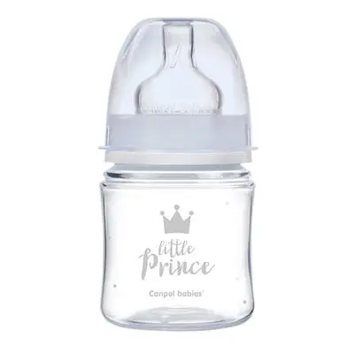 Canpol babies Lahev se širokým hrdlem ROYAL BABY 120ml modrá