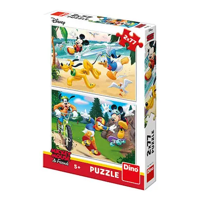 Dino puzzle Walt Disney Mickey sportuje 2x77 dílků