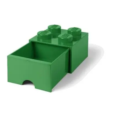 LEGO úložný box 4 s šuplíkem - tmavě zelená