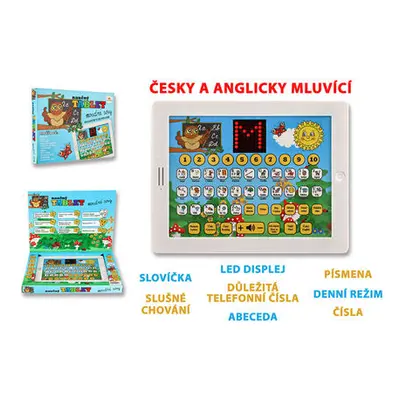 TEDDIES Naučný tablet moudré sovy dvojjazyčný CZ+AJ