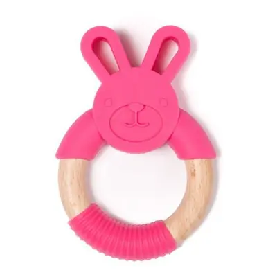 Bo Jungle Kousátko B-TEETHER ANIMAL WOOD Pink Rabbit