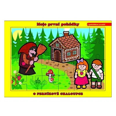 Teddies Puzzle deskové O Perníkové Chaloupce 26x17cm 24 dílků Moje první pohádky