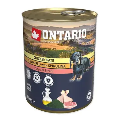 Konzerva ONTARIO Puppy kuřecí paté se spirulinou 800 g