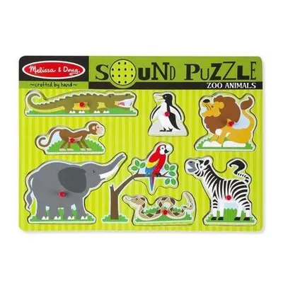 Melissa & Doug - Dřevěné puzzle se zvuky - ZOO