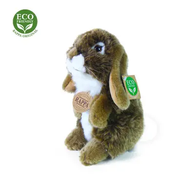 Rappa Plyšový králík hnědý stojící , 18 cm, ECO-FRIENDLY