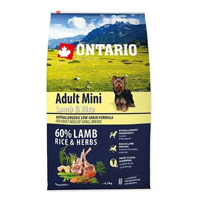 ONTARIO Dog Adult Mini Lamb & Rice 6,5 kg