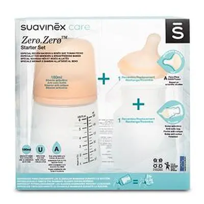 Suavinex Sada Kojenecká láhev ZERO ZERO 180 ml 4 ks/270 ml 2 ks