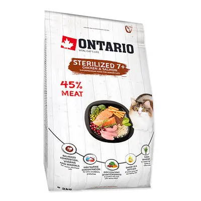 ONTARIO Cat Sterilised 7+ 2 kg