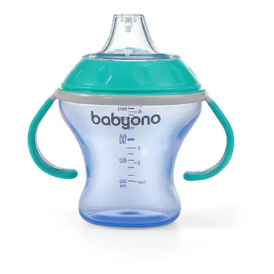 BabyOno netekoucí hrnek s měkkým pítkem 180ml - tyrkysová