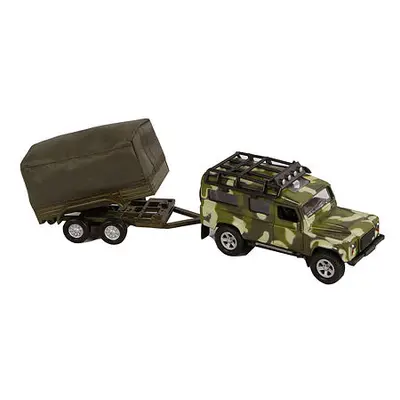 Kids Globe Auto Land Rover Defender Military 14,5cm kov zpětný chod