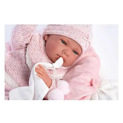 Llorens 73860 NEW BORN HOLČIČKA - realistická panenka miminko s celovinylovým tělem - 40 cm