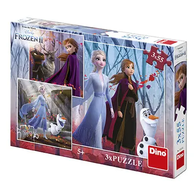 FROZEN II 3x55 Puzzle NOVÉ