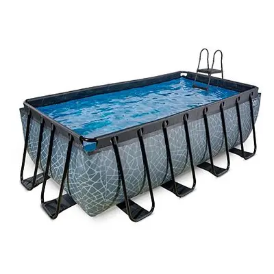 EXIT Frame Pool 4x2x1.22m (12v Cartridge filter) – Stone Grey