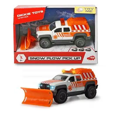 Dickie Kovové auto Pick Up se sněžným pluhem 17 cm