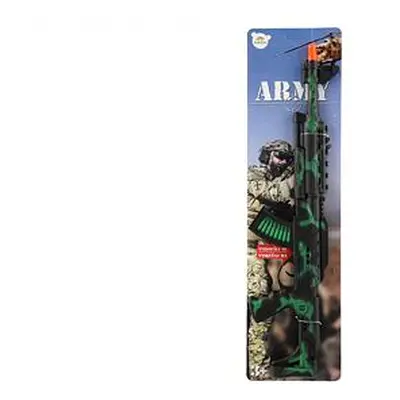 Teddies Samopal jiskřící ARMY na setrvačník plast 62cm na kartě 18x67cm