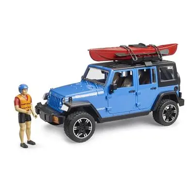 Bruder Jeep Wrangler Rubicon, modrý + figurka, kajak