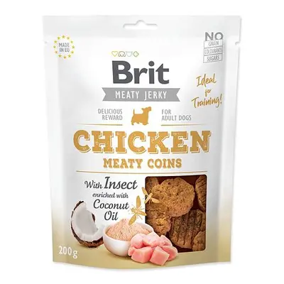 Snack BRIT Jerky Chicken with Insect Meaty Coins 200 g