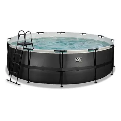 EXIT Frame Pool o450x122cm (12v Cartridge filter) – Black-Leather Style