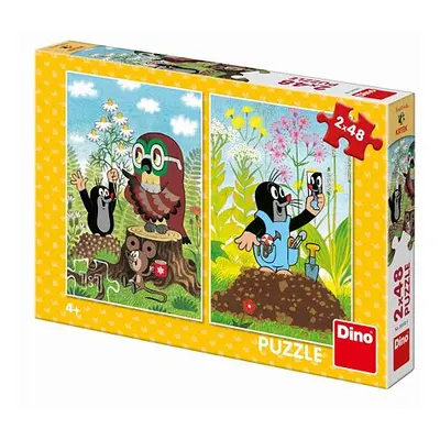 Dino Krtek na mýtině 2X48 Puzzle