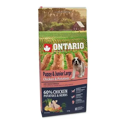 ONTARIO Puppy & Junior Large Chicken & Potatoes & Herbs 12 kg