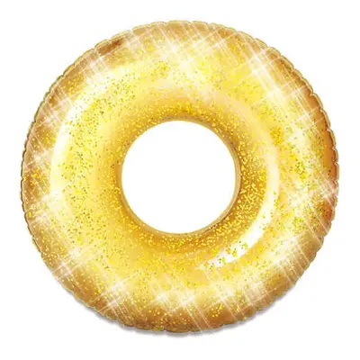 Mac Toys Nafukovací kruh donut třpytka 79 cm, žlutý