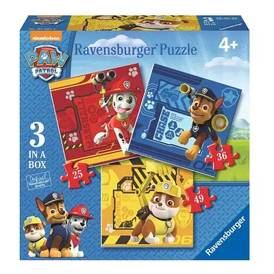 Ravenburger Tlapková Patrola Puzzle Rubble, Marshall a Chase, 25/36/49 dílků