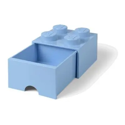 LEGO úložný box 4 s šuplíkem - světle modrá