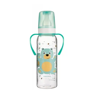 CANPOL BABIES Láhev s potiskem HAPPY ANIMALS 250 ml s úchyty