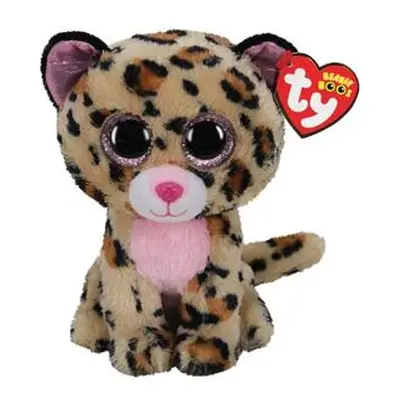 TY Beanie Boos LIVVIE - hnědo-růžový leopard, 15 cm