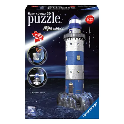 Ravensburger 3D puzzle Maják v příboji (Noční edice) 216 dílků