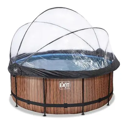 EXIT Frame Pool o360x122cm (12v Sand filter) – Timber Style + Dome