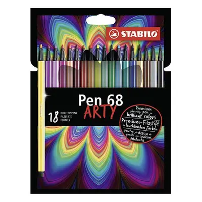 Stabilo Liner Pen 68 BRUSH ARTY sada 18 barev