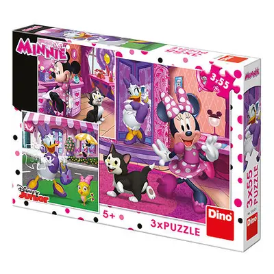 Dino puzzle Walt Disney Den s Minnie 3x55 dílků