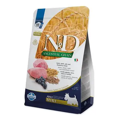 KRMIVO N&D ANCESTRAL GRAIN DOG LAMB, SPELT, OATS AND BLUEBERRY ADULT MINI 2.5KG