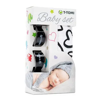 T-TOMI BABY SET - Black hearts