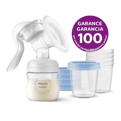 Philips AVENT Odsávačka mateřského mléka manuální + VIA 180 ml 5 ks