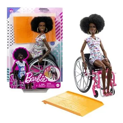 Mattel Barbie MODELKA NA INVALIDNÍM VOZÍKU V OVERALU SE SRDÍČKY