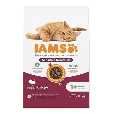 Krmivo IAMS Cat Adult Sensitive Digestion Turkey 10kg KS