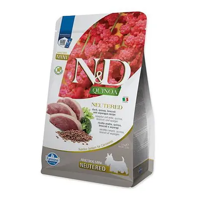 KRMIVO N&D QUINOA DOG DUCK, BROCCOLI & ASPARAGUS NEUTERED ADULT MINI 2,5 KG