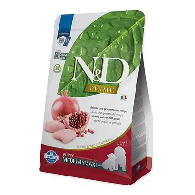 KRMIVO N&D PRIME DOG CHICKEN AND POMEGRANATE PUPPY MEDIUM & MAXI 2,5 KG