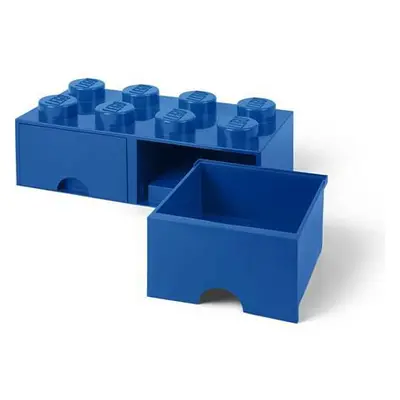 Lego úložný box 8 se šuplíky - modrá