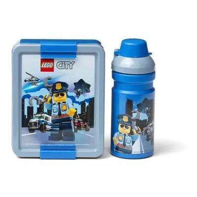 LEGO City svačinový set (láhev a box) - modrá