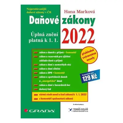 Daňové zákony 2022 - Úplná znění k 1. 1. 2022