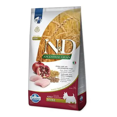 KRMIVO N&D ANCESTRAL GRAIN DOG CHICKEN, SPELT, OATS AND POMEGRANATE ADULT MINI 7KG