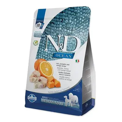 KRMIVO N&D OCEAN DOG CODFISH, PUMPKIN AND ORANGE ADULT MEDIUM & MAXI 2.5KG*