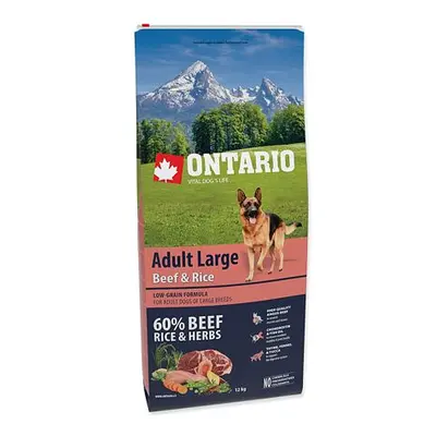 ONTARIO Dog Adult Large Beef & Rice 12 kg