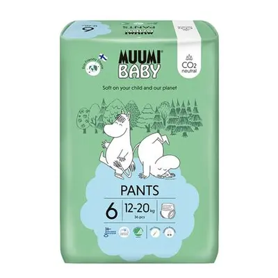 Muumi Baby Pants 6 Junior 12-20 kg (36 ks), kalhotkové eko pleny