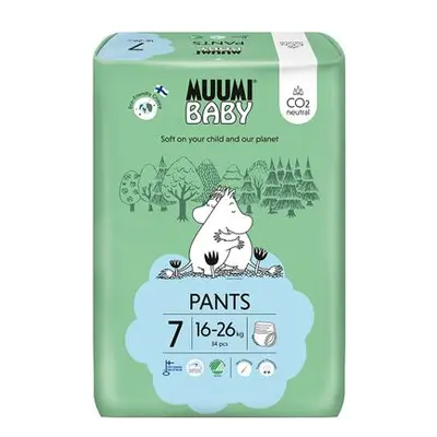 Muumi Baby Pants 7 XL 16-26 kg (34 ks), kalhotkové eko pleny